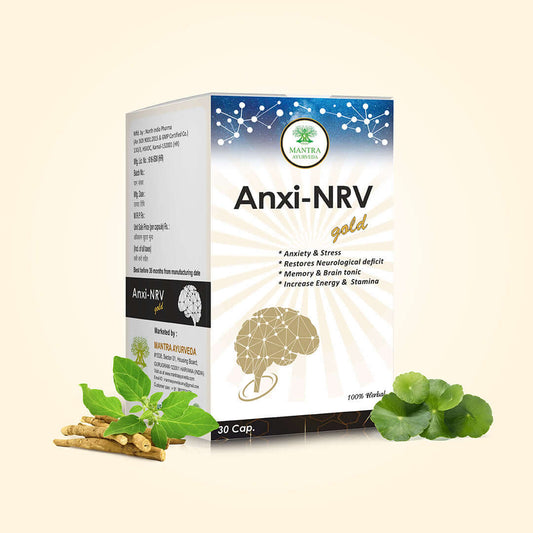 Mantra Ayurveda Anxi-NRV Gold - Natural Herbal Support for Stress Relief and Mental Wellness