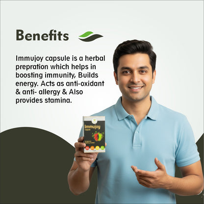 Mantra Ayurveda Immujoy Capsules – Herbal Immunity & Energy Support | Antioxidant & Wellness Formula