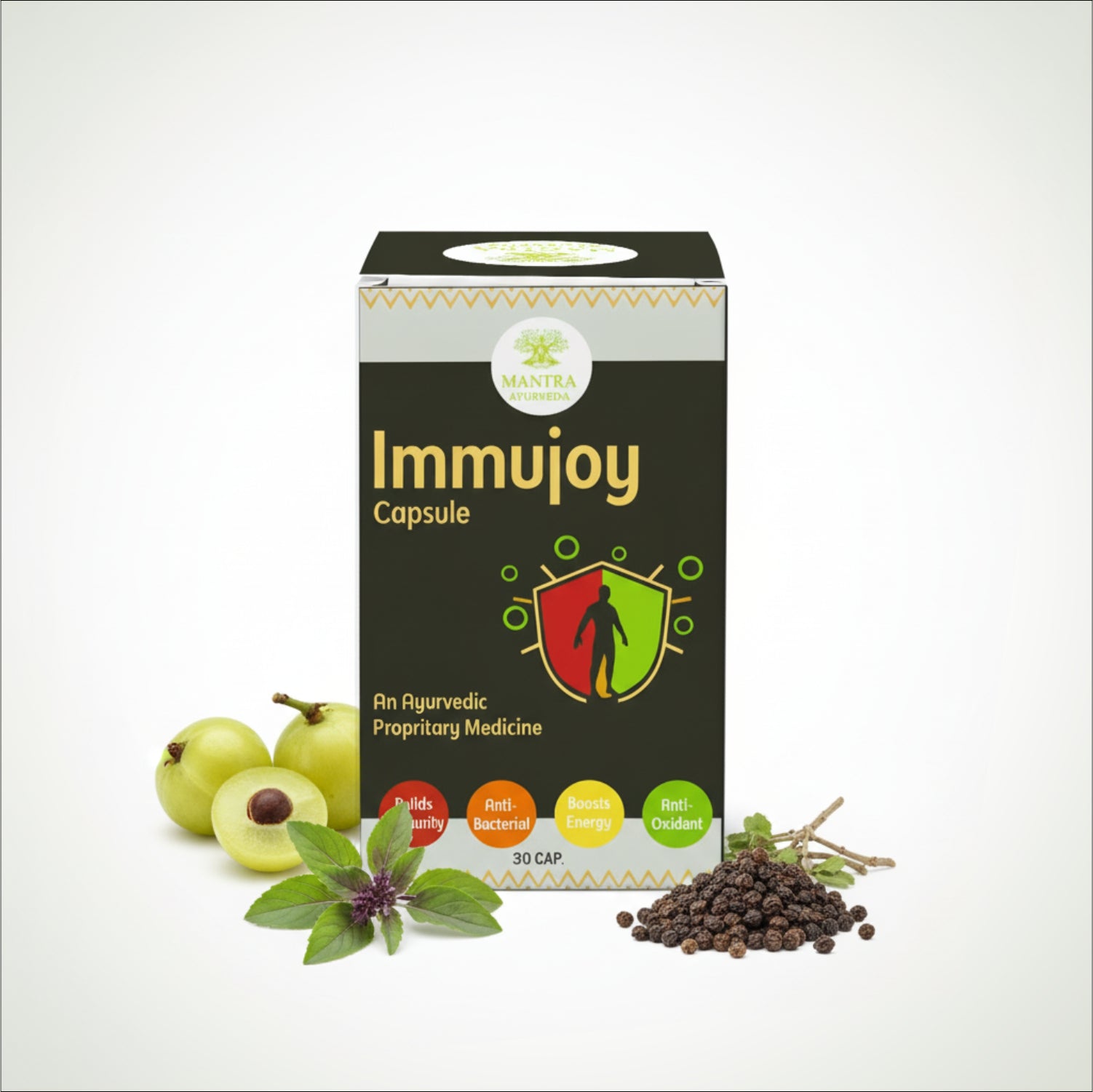 Mantra Ayurveda Immujoy Capsules – Herbal Immunity & Energy Support | Antioxidant & Wellness Formula