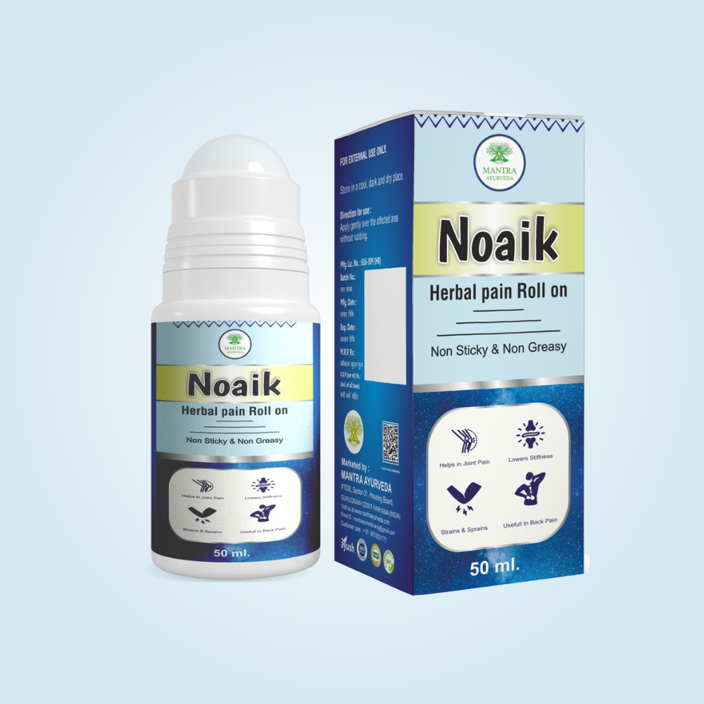 Noaik Herbal Pain Roll-On by Mantra Ayurveda – Ayurvedic Oil for Joint, Back & Muscle Pain Relief – Non-Sticky – 50ml
