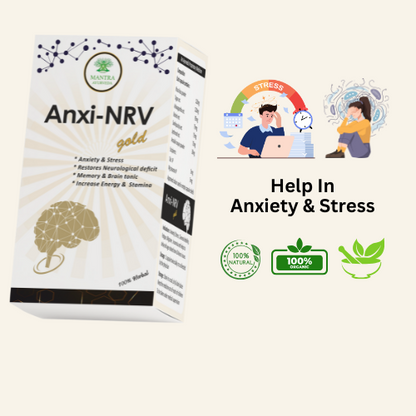 Mantra Ayurveda Anxi-NRV Gold – Herbal Supplement for Natural Stress and Anxiety Relief