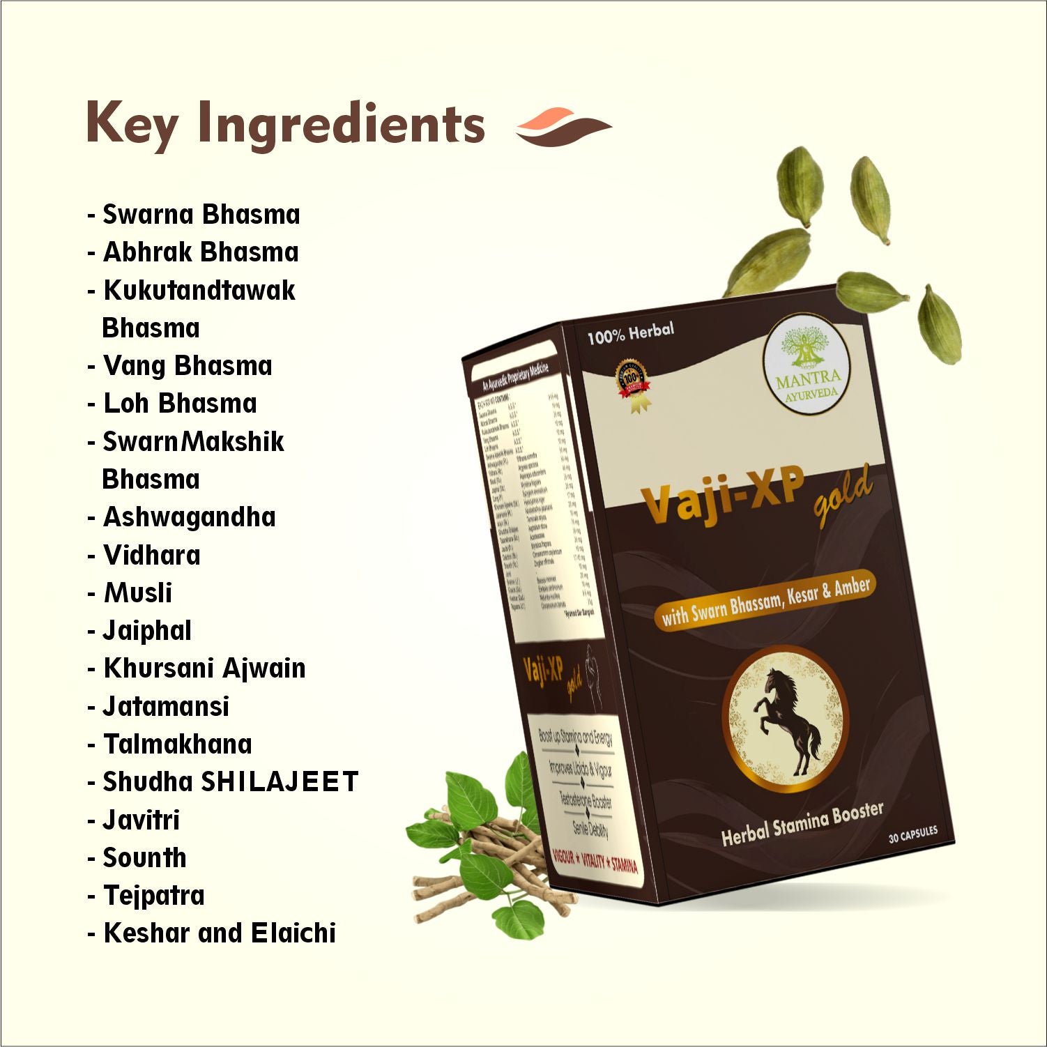 Mantra Ayurveda Vaji XP Gold – Herbal Stamina Booster for Men