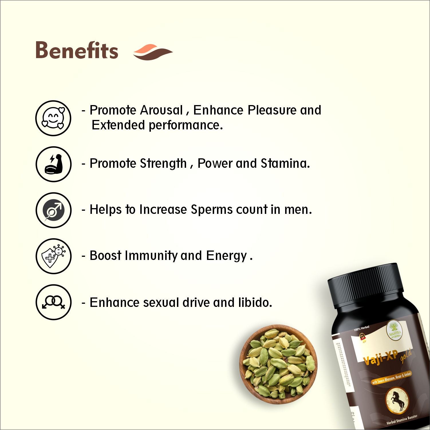 Mantra Ayurveda Vaji XP Gold – Herbal Stamina Booster for Men