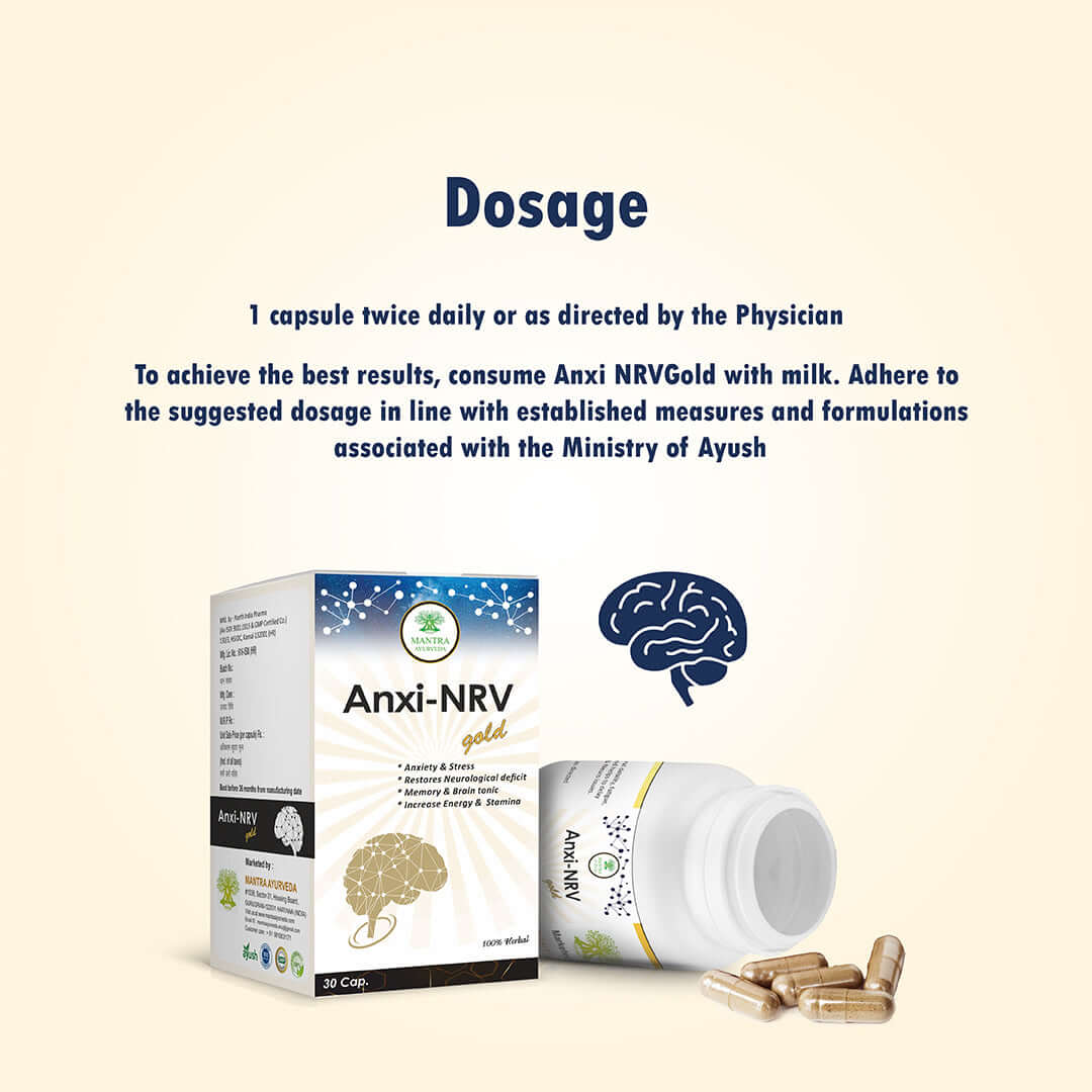 Mantra Ayurveda Anxi-NRV Gold - Natural Herbal Support for Stress Relief and Mental Wellness