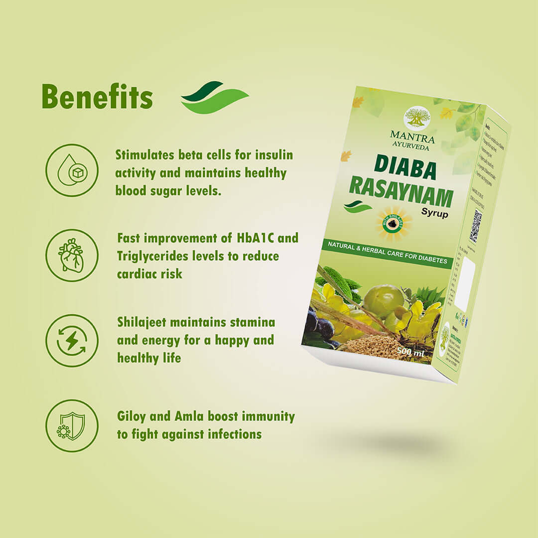 Mantra Ayurveda Diaba Rasaynam Syrup - Herbal Support for Blood Sugar Management
