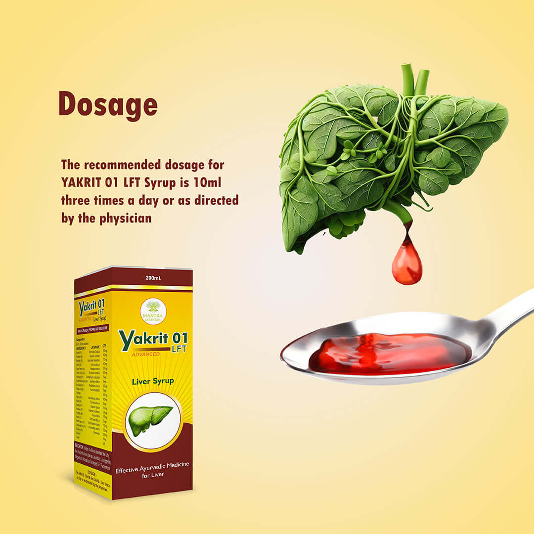 Mantra Ayurveda Yakrit 01 LFT Syrup - Herbal Liver Health and Detox Support