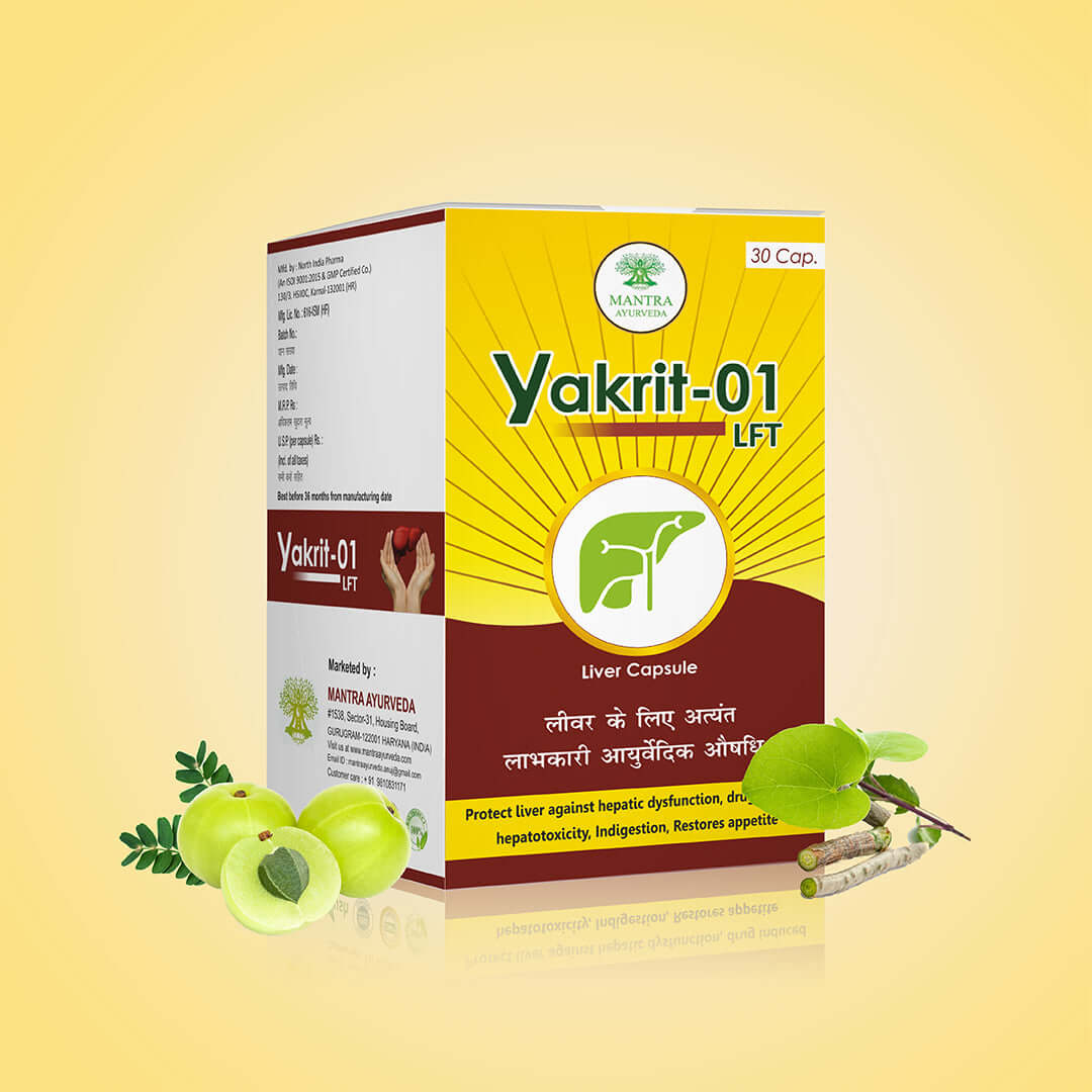 Mantra Ayurveda Cap Yakrit 01 LFT - Herbal Liver Health and Detox Supplement