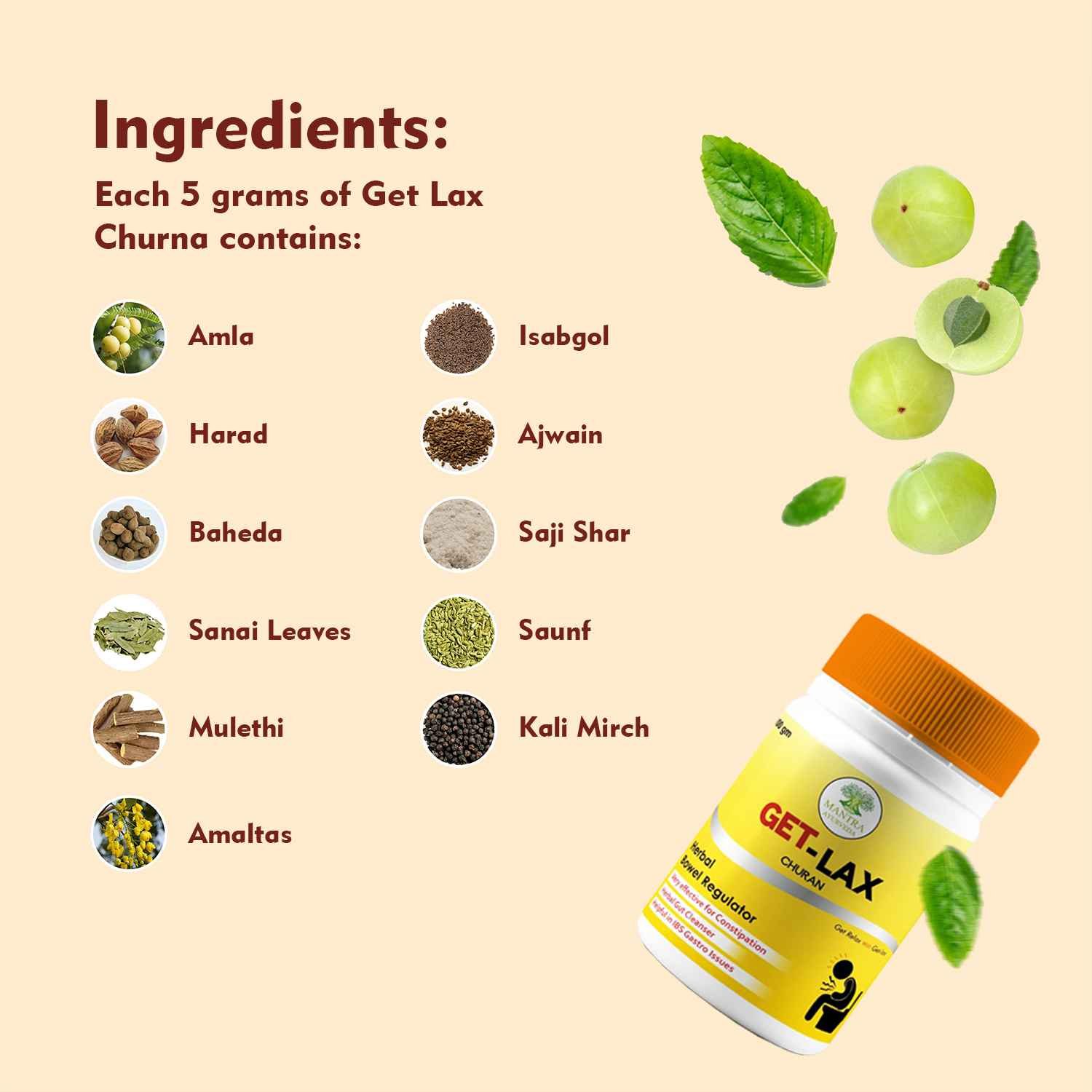 Mantra Ayurveda - Get Lax Churna (100 gm) - Image 3