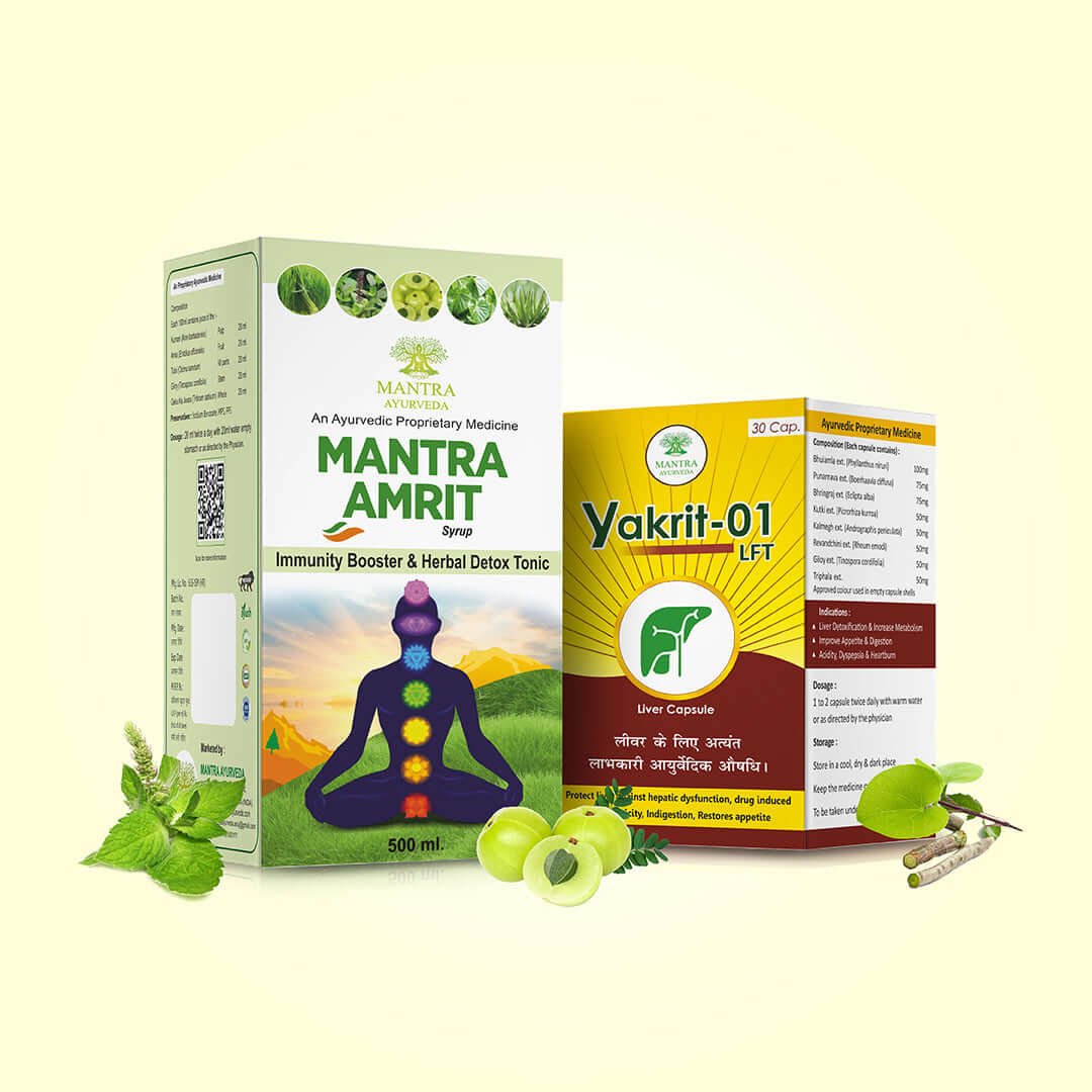 Mantra Ayurveda - Herbal Fatty Liver Kit (Mantra amrit & Yakrit 01 LFT)